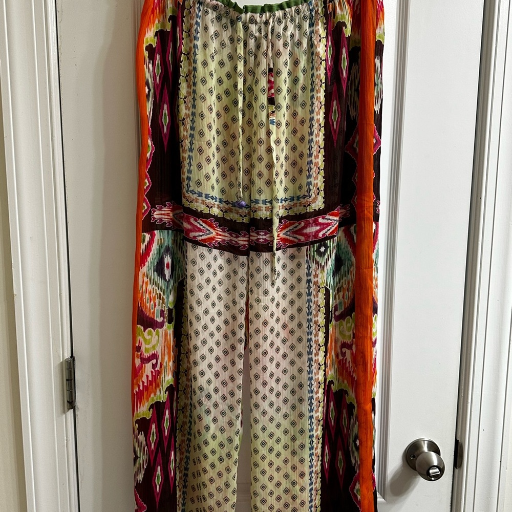 Zara Multicolor Printed Sheer Coverup Bottoms